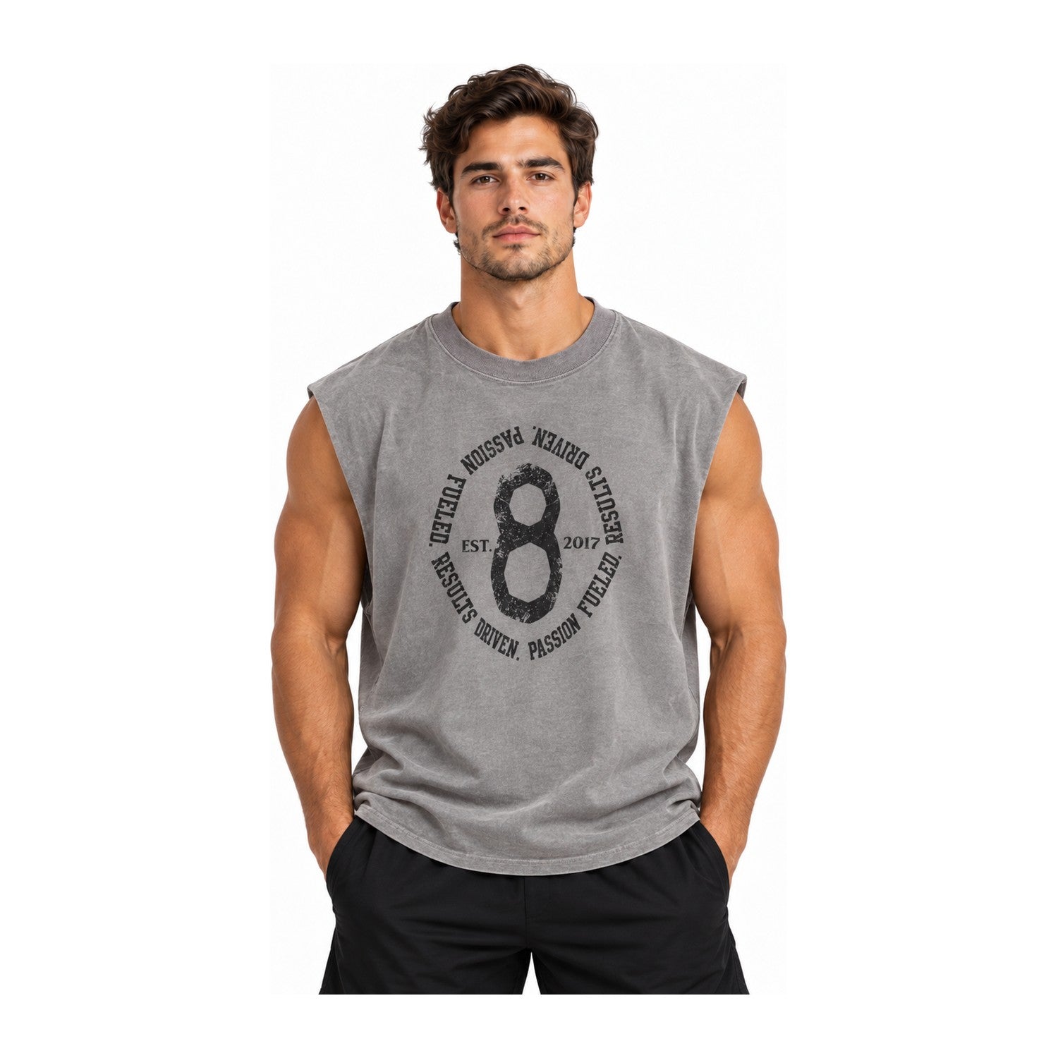 Elev8tion grey sleeveless tee